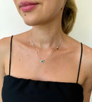 Conjunto Ponto de Luz Cravejado - Corrente Tiffany - Esmeralda