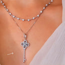 Colar Chave Água Marinha