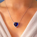 Colar Coração Luxo Tanzânita