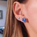 Brinco Coração Água Marinha