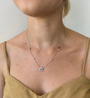 Conjunto Ponto de Luz cravejado - Corrente Tiffany - Tanzanita