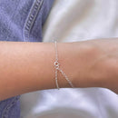 Pulseira Coração Verde Água Pendente de Prata