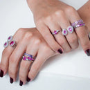 Anel Ametista + Safira Pink