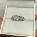 Anel Prata 925 Aliança Inteira M Topázio Incolor