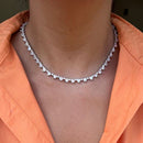 Colar Riviera coração - 40cm - Prata 925