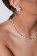 Colar Riviera coração - 40cm - prata 925