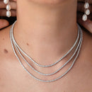 Colar Riviera 4 garras prata 925 - Prata 925