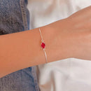 Pulseira Oval Vermelho Rubi
