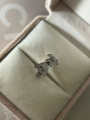 Pingente Cachorro com Zircônia Cristal (Para Pulseira ) em Prata 925 Banho de Ródio Branco