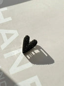 Pingente Coração com Zircônia Black em Prata 925 Banho de Ródio Branco