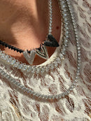 Pingente Coração com Zircônia Black em Prata 925 Banho de Ródio Branco