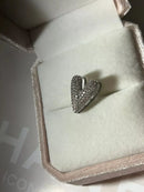 Pingente Coração com Zircônia Cristal em Prata 925 Banho de Ródio Branco