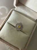 Pingente Girassol com Zircônia Cristal e Citrino (Para Pulseira) em Prata 925 Banho de Ródio Branco