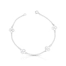 Pulseira 4 Trevos Lisos Prata