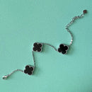 Pulseira Trevo G Pedra Onix Reconstituída