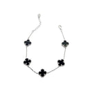 Pulseira Trevo Pedra Onix Reconstituída