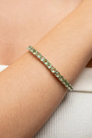 Pulseira Riviera 4 Garras - 4mm, Zircônia Lime Green