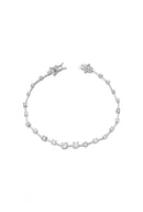 Pulseira Riviera Com Zircônias Brancas Em Diferentes Tamanhos