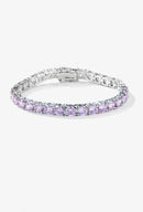 Pulseira Riviera 4 Garras - 4mm, Zircônia Lavanda