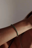 Pulseira Riviera Zircônias Ovais Esmeralda Intercalada Com Duas Mini Zircônias Brancas