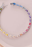 Pulseira Com Corações Vazados Cravejados Com Zircônias Brancas