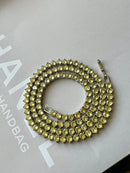 Riviera 3 Pontas 50cm com Zircônia Citrino ( Fecho Joia ) em Prata 925 Banho de Ródio Branco