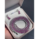 Riviera 3 Pontas Degrade de Rosa ( Fecho Joia) em Prata 925 de Ródio Branco