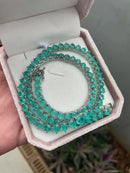 Riviera 3 Pontas Fusion Esmeralda Colombiana (Fecho Joia ) em Prata 925 de Ródio Branco