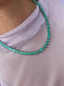 Riviera 3 Pontas Fusion Esmeralda Colombiana (Fecho Joia ) em Prata 925 de Ródio Branco