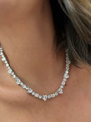 Riviera com Zircônia Cristal (Fecho Joia) em Prata 925 de Ródio Branco