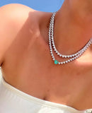 Riviera Coração Cristal ( Fecho Joia ) em Prata 925 de Ródio Branco