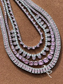 Riviera Degrade Rosa Claro ( Fecho Joia ) em Prata 925 de Ródio Branco