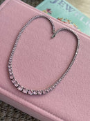 Riviera Degrade Rosa Claro ( Fecho Joia ) em Prata 925 de Ródio Branco