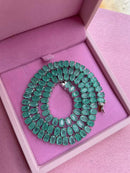 Riviera Fusion Esmeralda Colombiana Oval (Fecho Joia) em Prata 925 de Ródio Branco