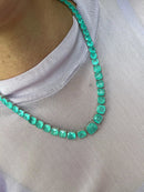 Riviera Fusion Esmeralda Colombiana Quadrado Arredondado (Fecho Joia) em Prata 925 de Ródio Branco