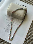 Riviera Trevo com Zircônia Colorida (Fecho Joia) em Prata 925 de Ródio Branco