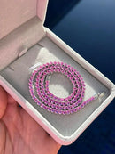 Riviera Três Pontas com Zircônia Pink (Fecho Joia ) em Prata 925 de Ródio Branco