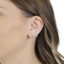 Trio de Brinco de Prata com Inverso Trabalhado