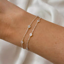 Pulseira Ponto de Luz Dupla de Prata