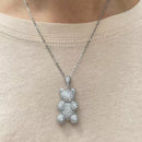 Colar elo português Pingente Ursinho Cravejado