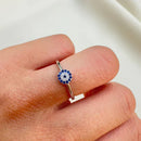 Anel Olho Grego Zircônia Prata