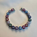 Pulseira Riviera Flores De Zircônia Com Banho Ródio Branco