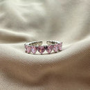 Anel Corações Lamira Com Zircônia Rosa