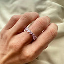 Anel Corações Lamira Com Zircônia Rosa