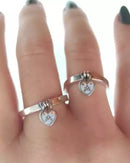 Anel Coração Cadeado